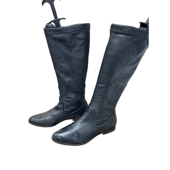 Frye Slouch Womans Black Leather Below Knee Riding Boots SZ 8M SKU 9399 - Picture 3 of 12